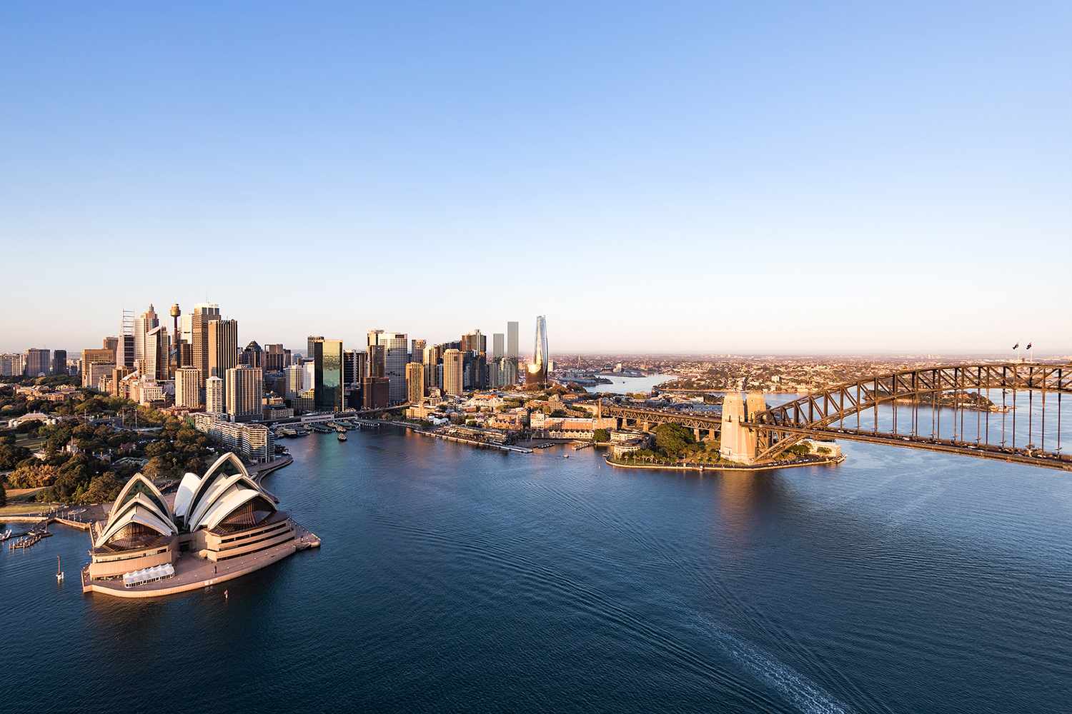 Sydney Opera House lit up with bright colours